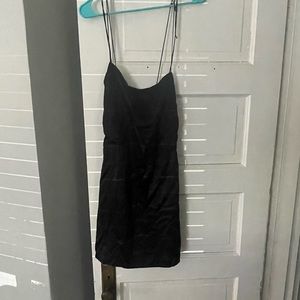 Reformation satin mini dress! Tie strap,